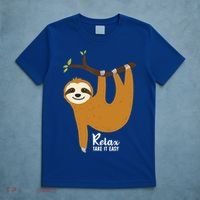 Funny Sloth Hanging On A Tree Gift Funny Sloth Lover Relax Take It Easy Gift T-Shirt thumb 5