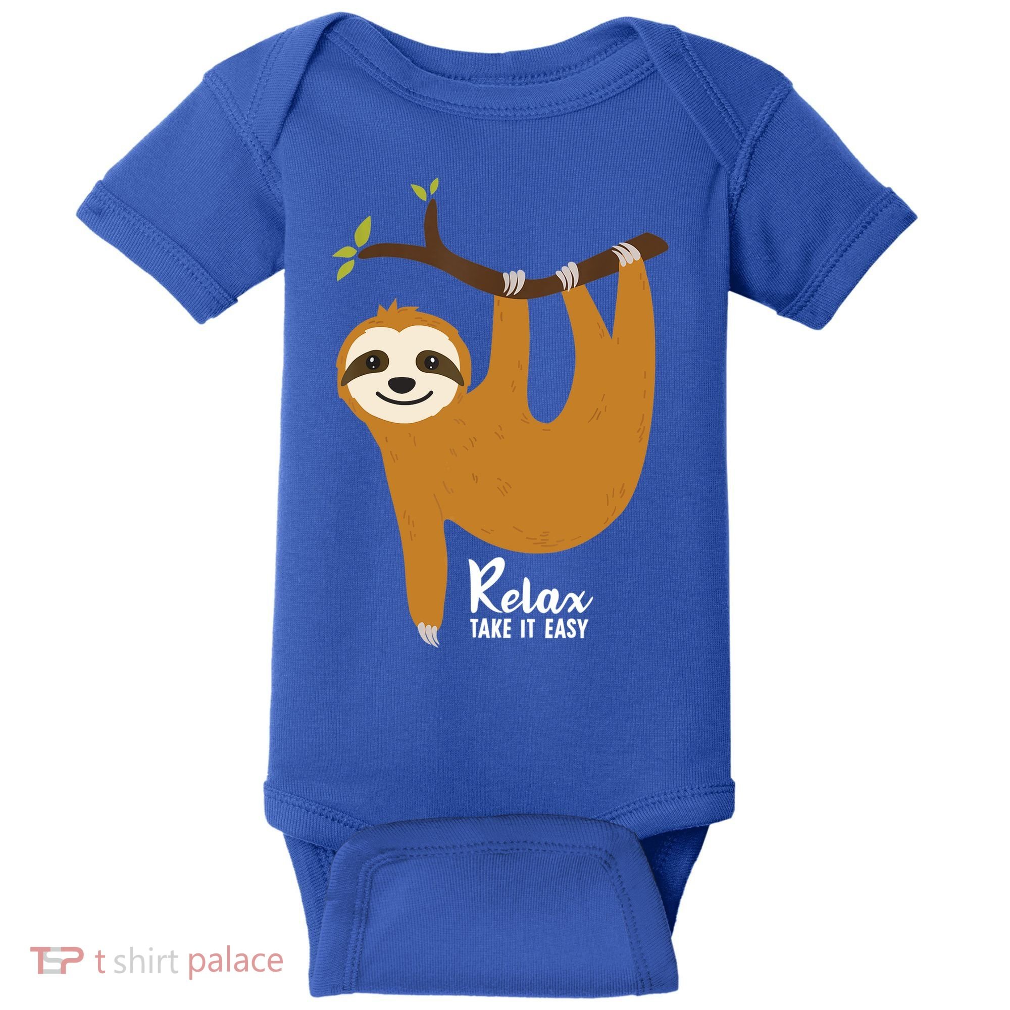 Funny Sloth Hanging On A Tree Gift Funny Sloth Lover Relax Take It Easy Gift Baby Bodysuit