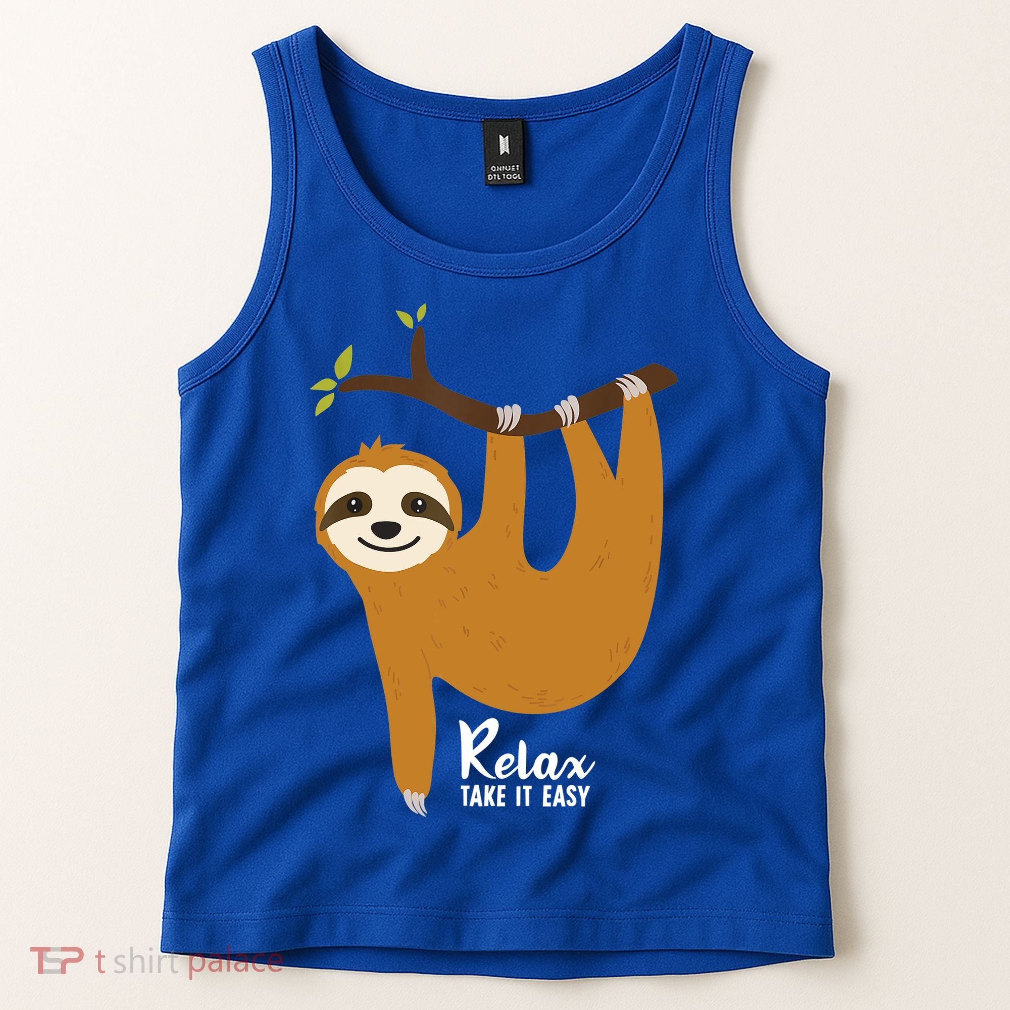 Funny Sloth Hanging On A Tree Gift Funny Sloth Lover Relax Take It Easy Gift Tank Top