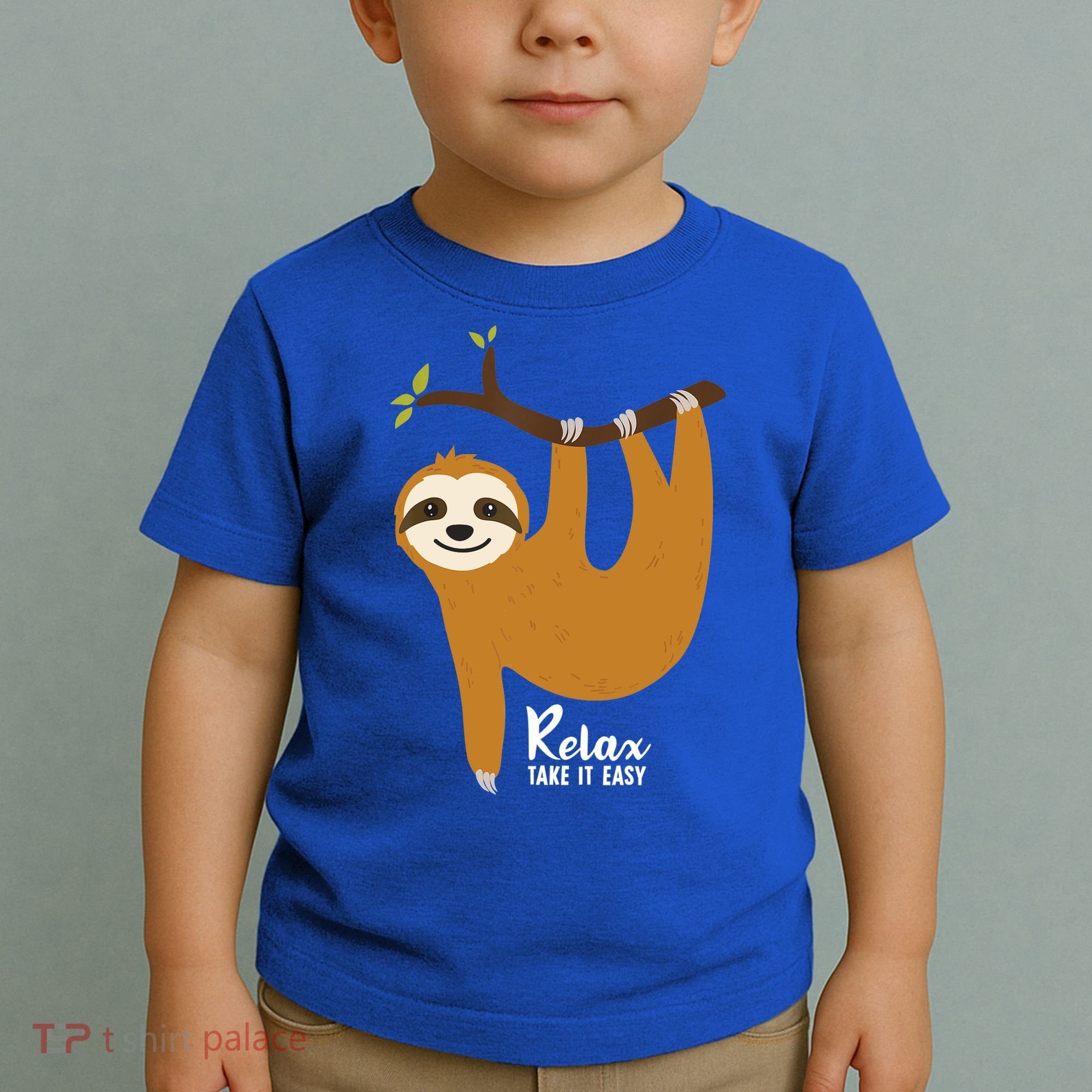 Funny Sloth Hanging On A Tree Gift Funny Sloth Lover Relax Take It Easy Gift Toddler T-Shirt