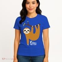 Funny Sloth Hanging On A Tree Gift Funny Sloth Lover Relax Take It Easy Gift Women's T-Shirt thumb 4