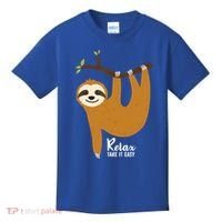 Funny Sloth Hanging On A Tree Gift Funny Sloth Lover Relax Take It Easy Gift Kids T-Shirt thumb 0