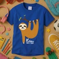 Funny Sloth Hanging On A Tree Gift Funny Sloth Lover Relax Take It Easy Gift Kids T-Shirt thumb 3