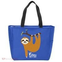 Funny Sloth Hanging On A Tree Gift Funny Sloth Lover Relax Take It Easy Gift Tote Bag thumb 0
