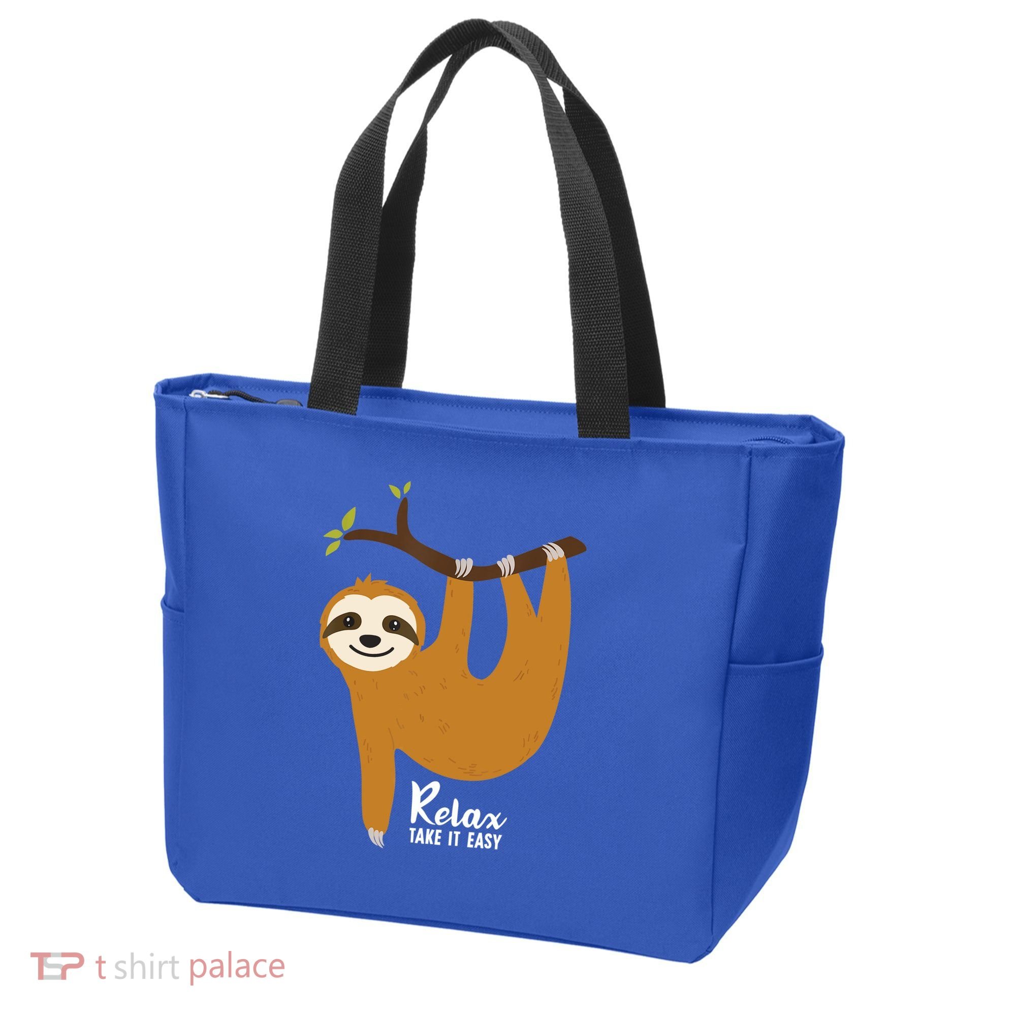 Funny Sloth Hanging On A Tree Gift Funny Sloth Lover Relax Take It Easy Gift Tote Bag
