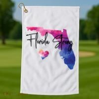 Florida Strong Hurricane Helene Golf Towel thumb 1
