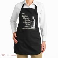 Funny Sick Humor Bottle In Front Of Me Than Frontal Lobotomy Apron thumb 2
