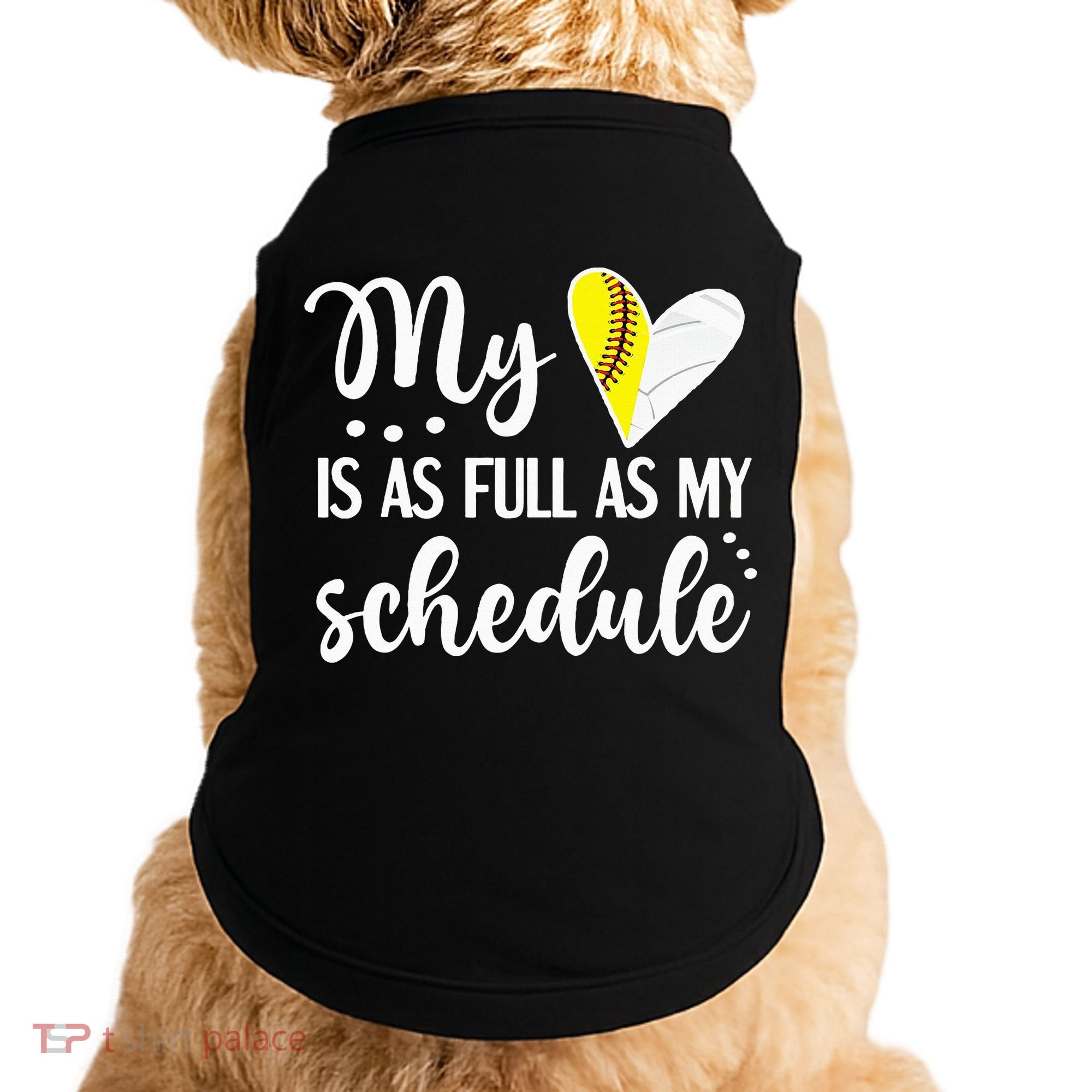 Full Schedule & Heart Proud Volleyball Softball Player Mom Doggie Tank