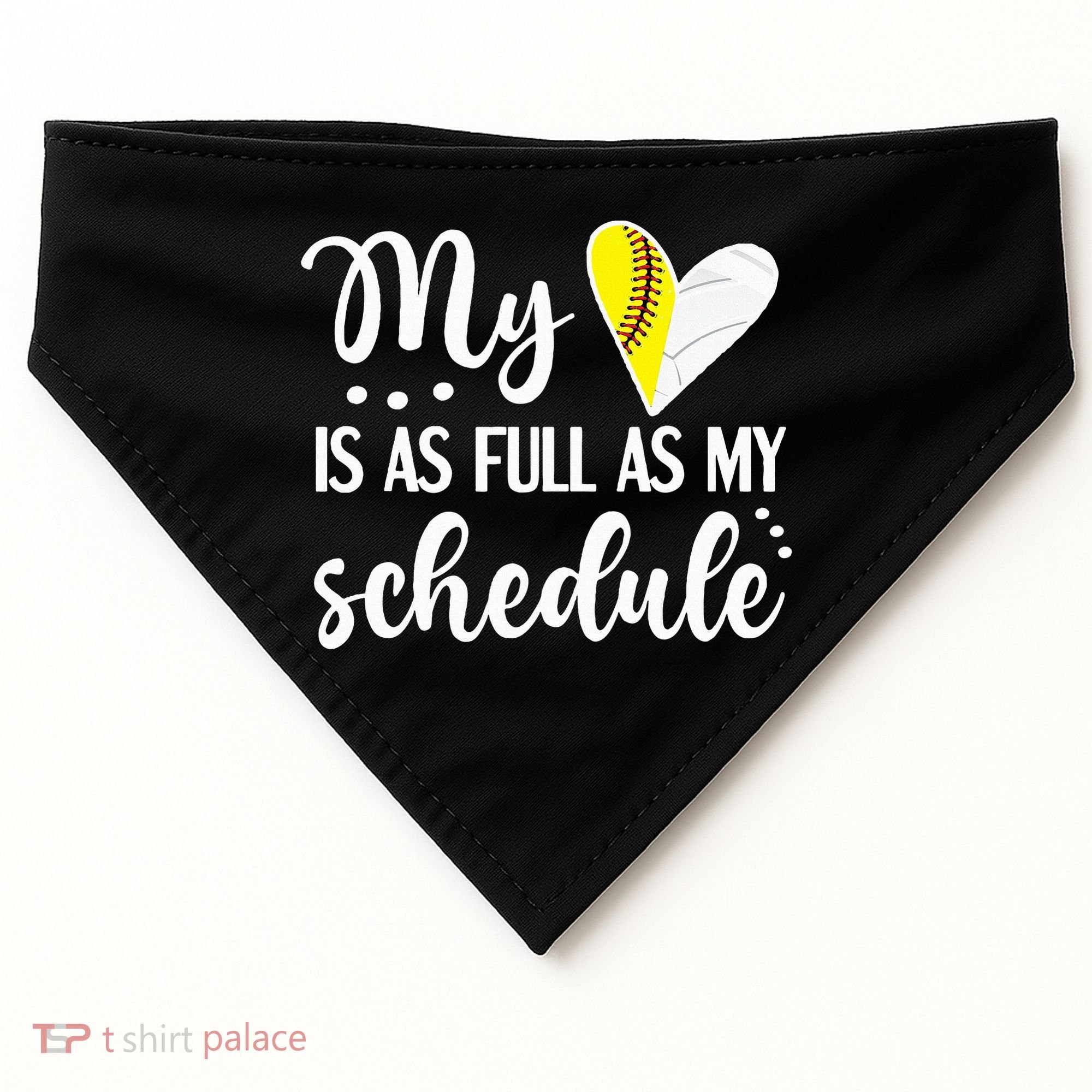 Full Schedule & Heart Proud Volleyball Softball Player Mom USA-Made Doggie Bandana