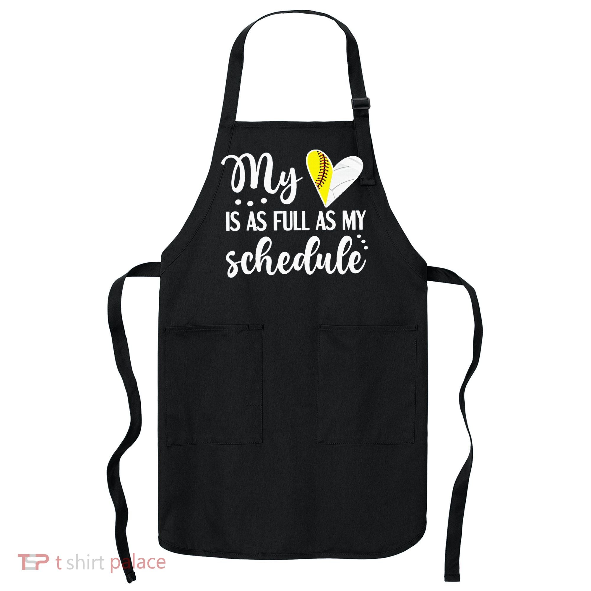 Full Schedule & Heart Proud Volleyball Softball Player Mom Apron