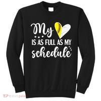 Full Schedule & Heart Proud Volleyball Softball Player Mom Sweatshirt thumb 0