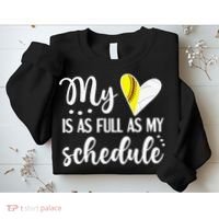Full Schedule & Heart Proud Volleyball Softball Player Mom Sweatshirt thumb 2