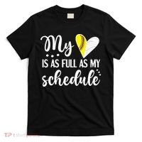 Full Schedule & Heart Proud Volleyball Softball Player Mom T-Shirt thumb 0