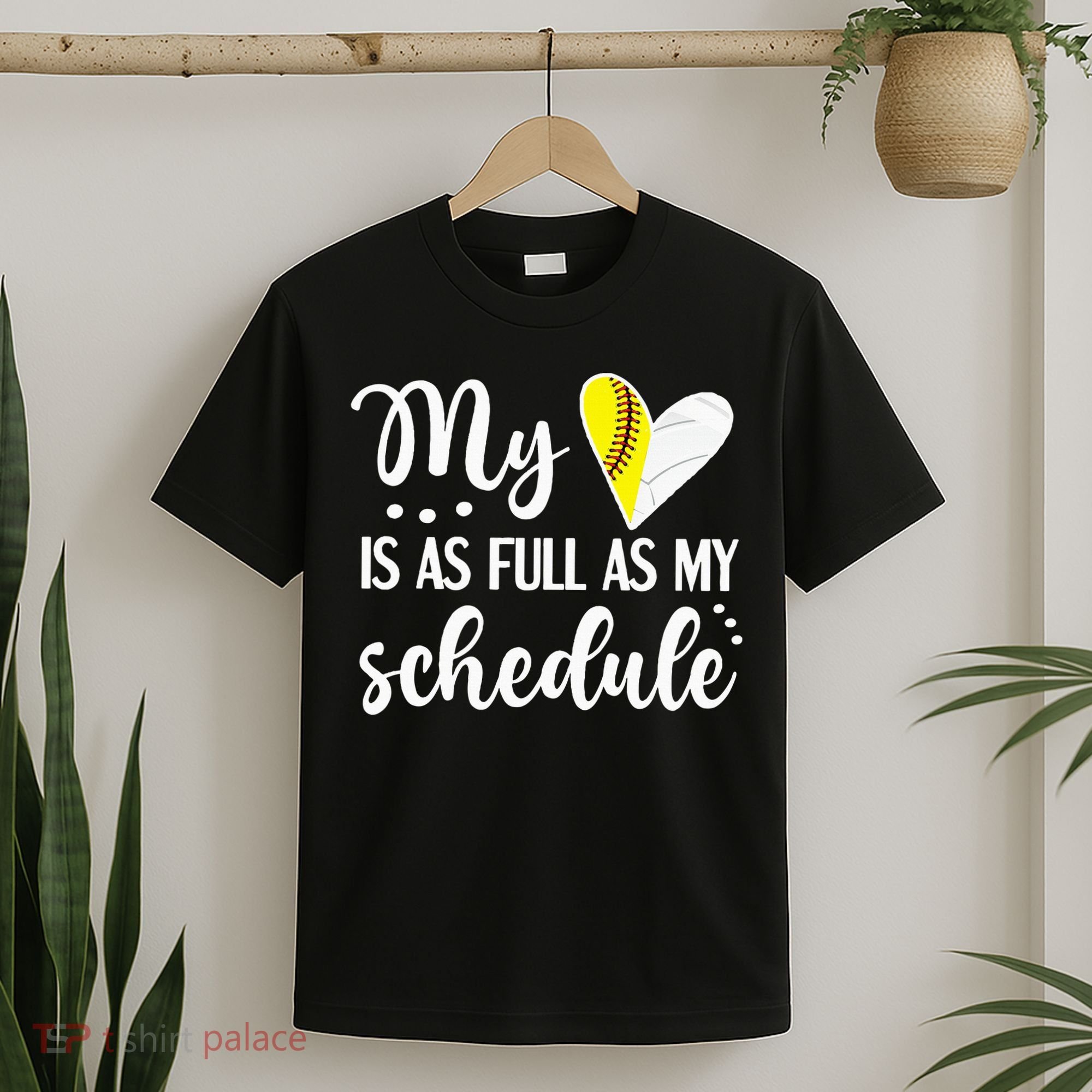 Full Schedule & Heart Proud Volleyball Softball Player Mom T-Shirt