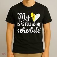 Full Schedule & Heart Proud Volleyball Softball Player Mom T-Shirt thumb 3