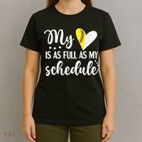 Full Schedule & Heart Proud Volleyball Softball Player Mom T-Shirt thumb 4