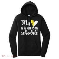Full Schedule & Heart Proud Volleyball Softball Player Mom Women's Hoodie thumb 0