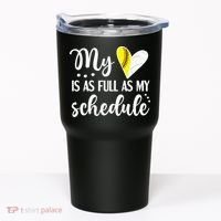 Full Schedule & Heart Proud Volleyball Softball Player Mom Tumbler thumb 0