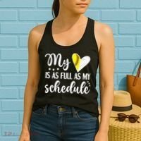 Full Schedule & Heart Proud Volleyball Softball Player Mom Women's Tank Top thumb 2