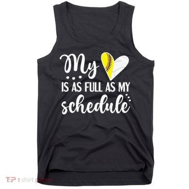 Full Schedule & Heart Proud Volleyball Softball Player Mom Tank Top