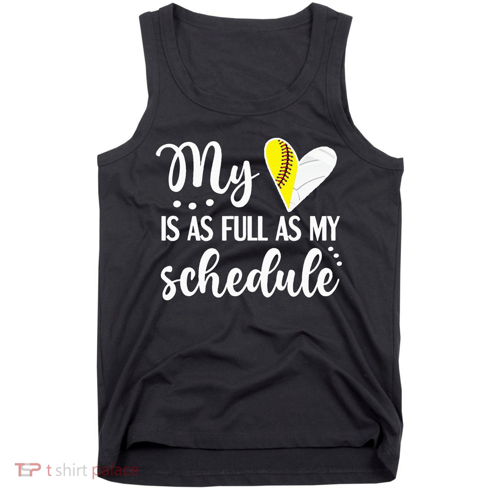 Full Schedule & Heart Proud Volleyball Softball Player Mom Tank Top
