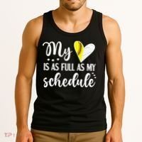 Full Schedule & Heart Proud Volleyball Softball Player Mom Tank Top thumb 3