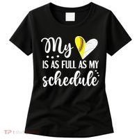 Full Schedule & Heart Proud Volleyball Softball Player Mom Women's T-Shirt thumb 0