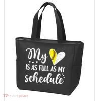 Full Schedule & Heart Proud Volleyball Softball Player Mom Tote Bag thumb 3