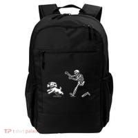 Funny Skeleton Halloween Dog Skeleton Chasing Dog Gift Backpack thumb 0