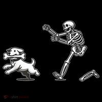 Funny Skeleton Halloween Dog Skeleton Chasing Dog Gift Coffee Mug thumb 5