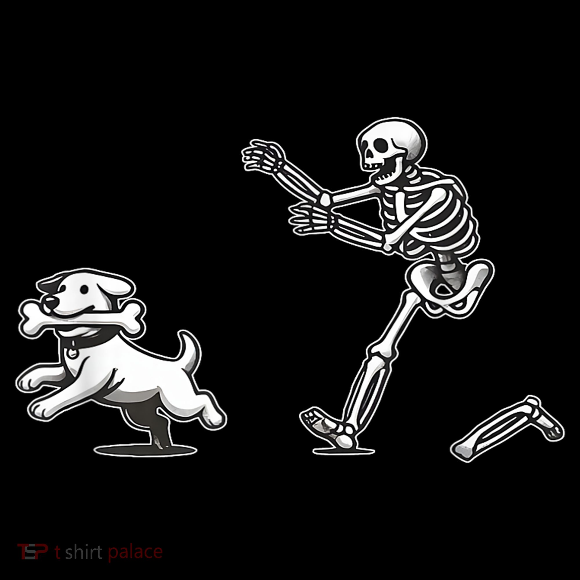 Funny Skeleton Halloween Dog Skeleton Chasing Dog Gift Women's Hoodie