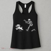 Funny Skeleton Halloween Dog Skeleton Chasing Dog Gift Women's Tank Top thumb 3