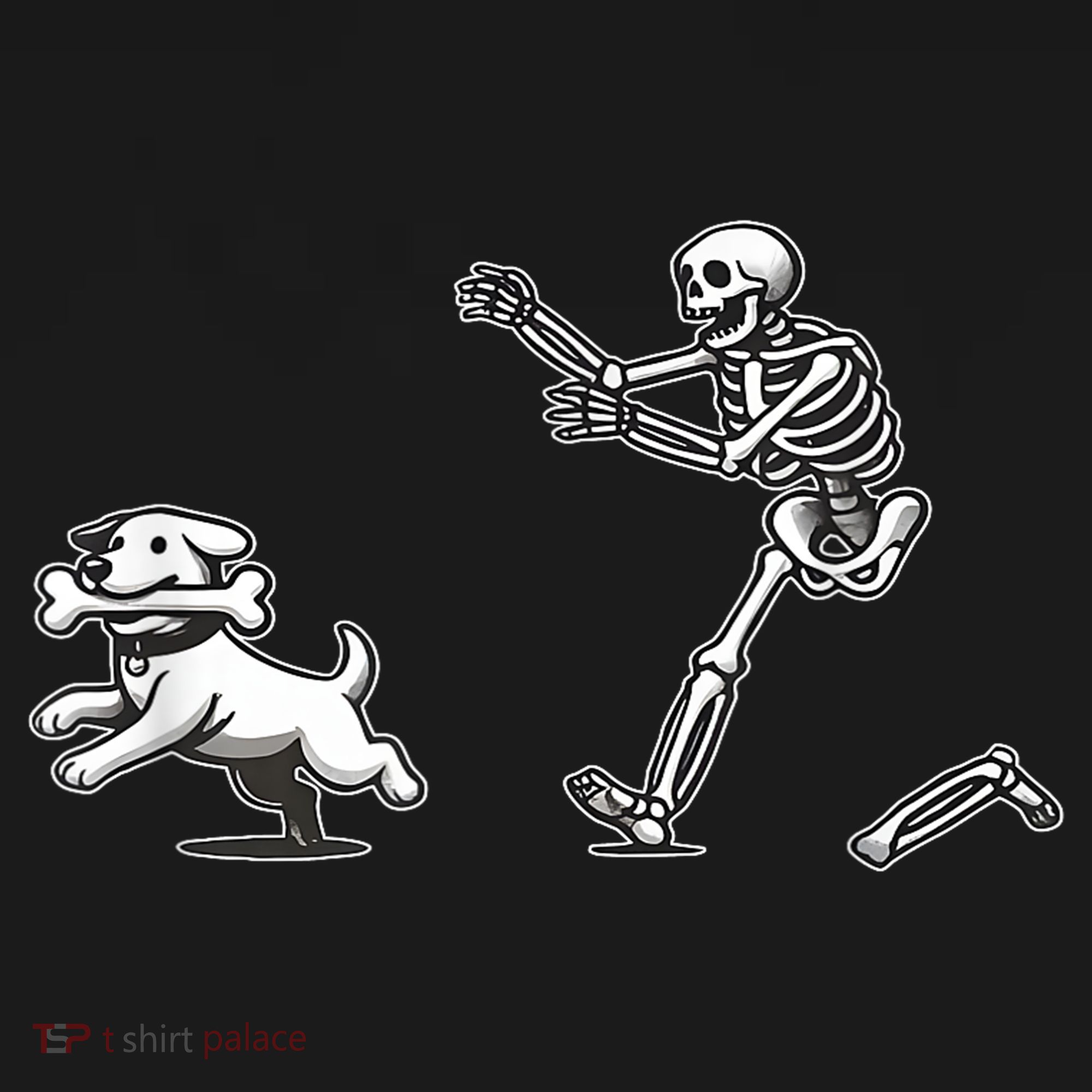 Funny Skeleton Halloween Dog Skeleton Chasing Dog Gift Women's Tank Top
