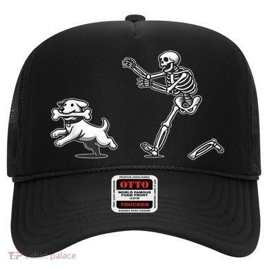 Funny Skeleton Halloween Dog Skeleton Chasing Dog Gift Hat