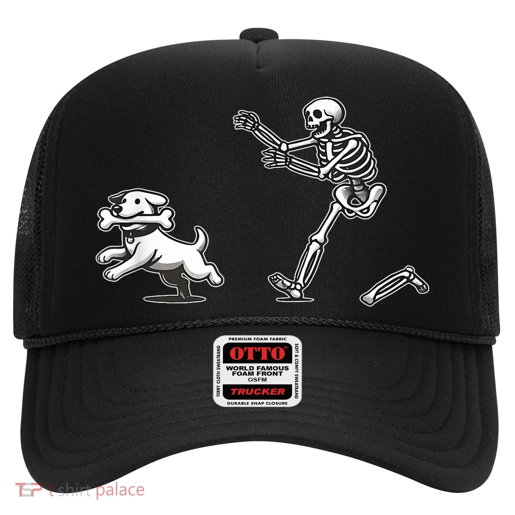 Funny Skeleton Halloween Dog Skeleton Chasing Dog Gift Hat
