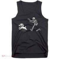 Funny Skeleton Halloween Dog Skeleton Chasing Dog Gift Tank Top thumb 0