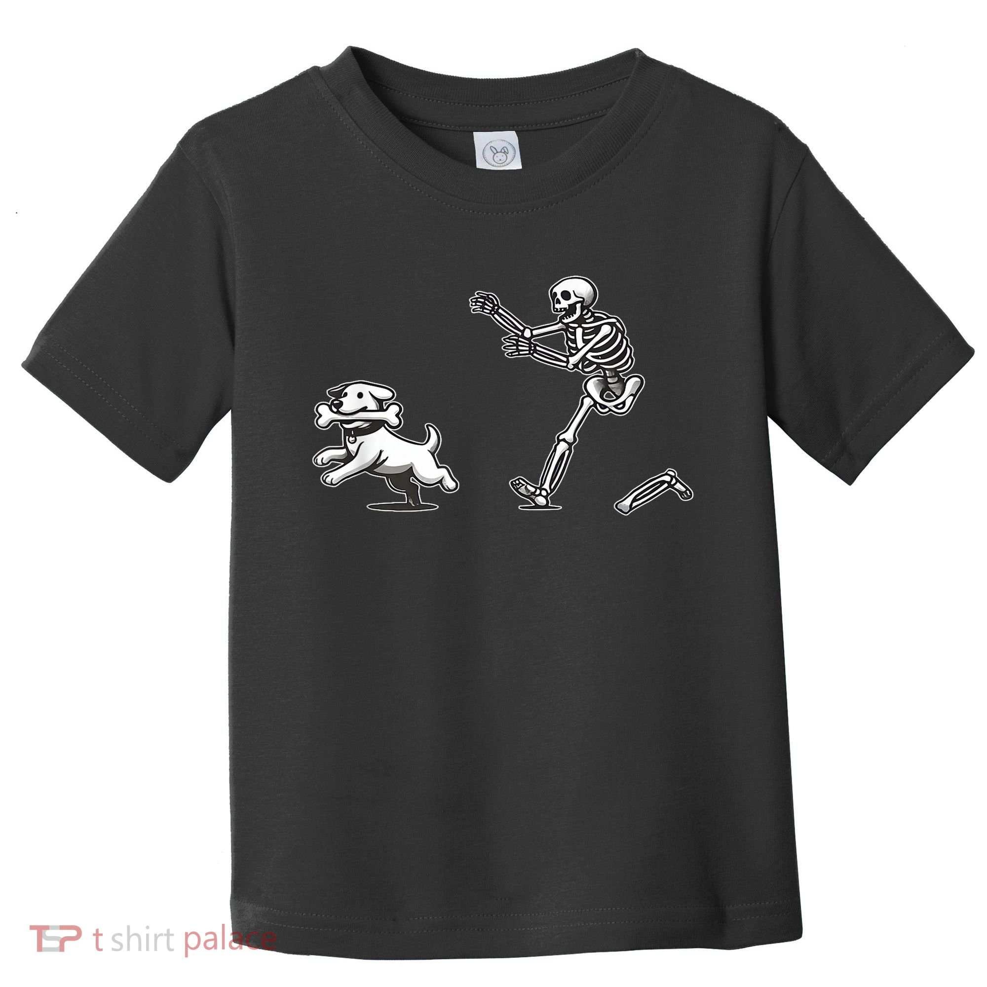 Funny Skeleton Halloween Dog Skeleton Chasing Dog Gift Toddler T-Shirt