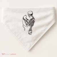 Funny Skeleton Holding A Cat, Cat Lover, Cat Mom, Halloween USA-Made Doggie Bandana thumb 0