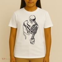 Funny Skeleton Holding A Cat, Cat Lover, Cat Mom, Halloween T-Shirt thumb 4