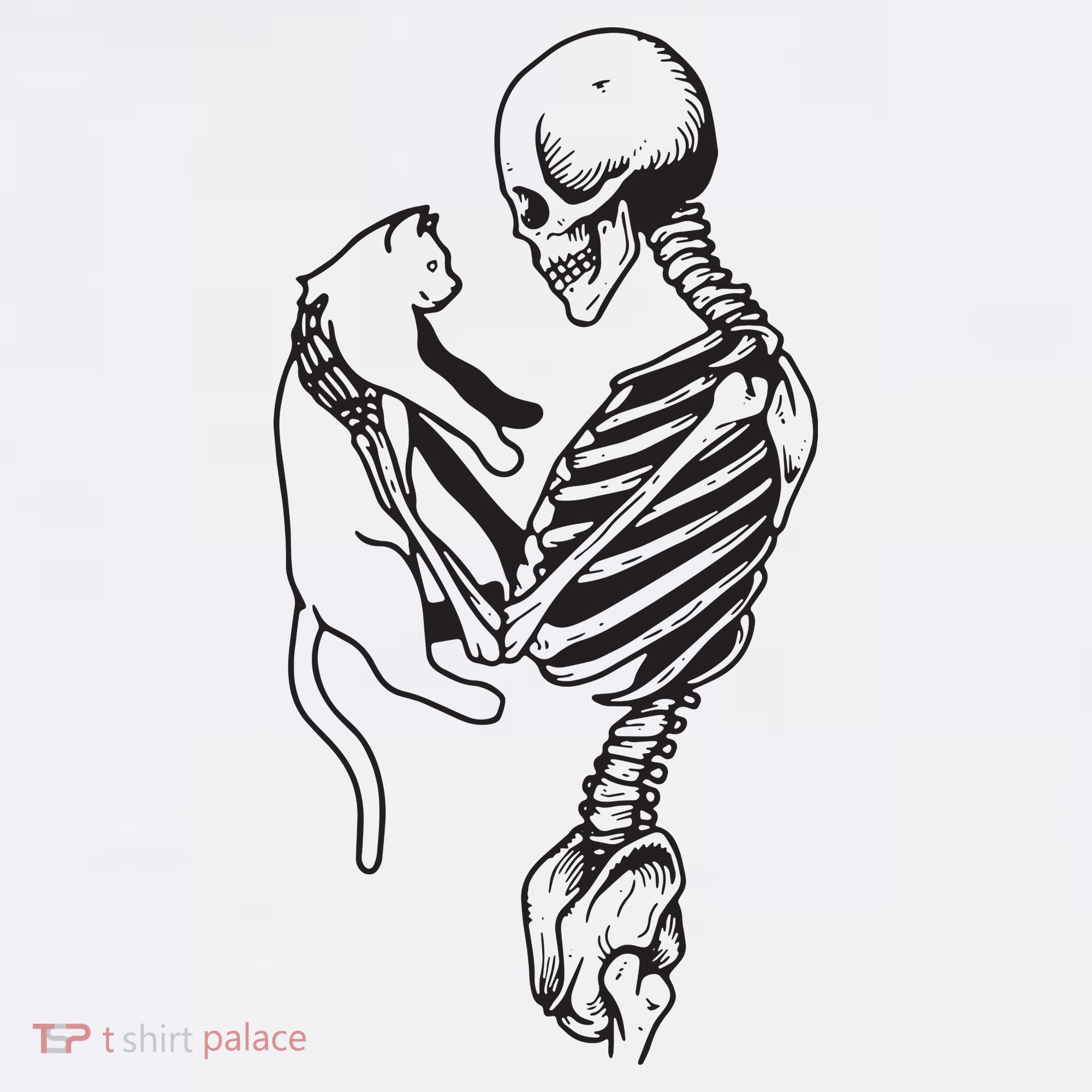 Funny Skeleton Holding A Cat, Cat Lover, Cat Mom, Halloween Women's Hoodie