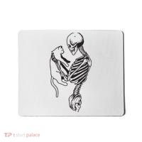 Funny Skeleton Holding A Cat, Cat Lover, Cat Mom, Halloween Mousepad thumb 0
