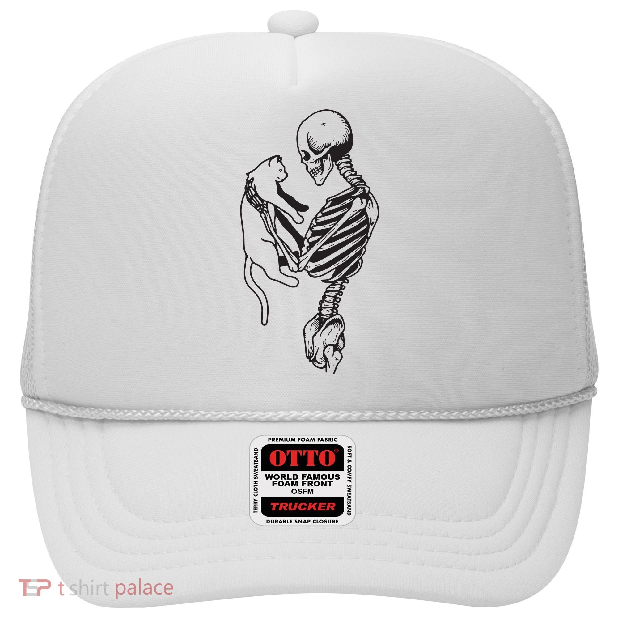 Funny Skeleton Holding A Cat, Cat Lover, Cat Mom, Halloween Hat