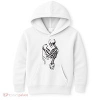 Funny Skeleton Holding A Cat, Cat Lover, Cat Mom, Halloween Kids Hoodie thumb 0