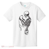 Funny Skeleton Holding A Cat, Cat Lover, Cat Mom, Halloween Kids T-Shirt thumb 0
