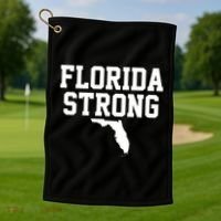 Florida Strong Hurricane Milton Golf Towel thumb 1