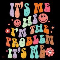 Funny Sarcasm Humor I'm A Problem Retro Groovy Doggie Tank thumb 4