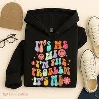 Funny Sarcasm Humor I'm A Problem Retro Groovy Hoodie thumb 4