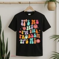 Funny Sarcasm Humor I'm A Problem Retro Groovy T-Shirt thumb 2