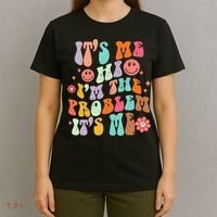 Funny Sarcasm Humor I'm A Problem Retro Groovy T-Shirt thumb 4
