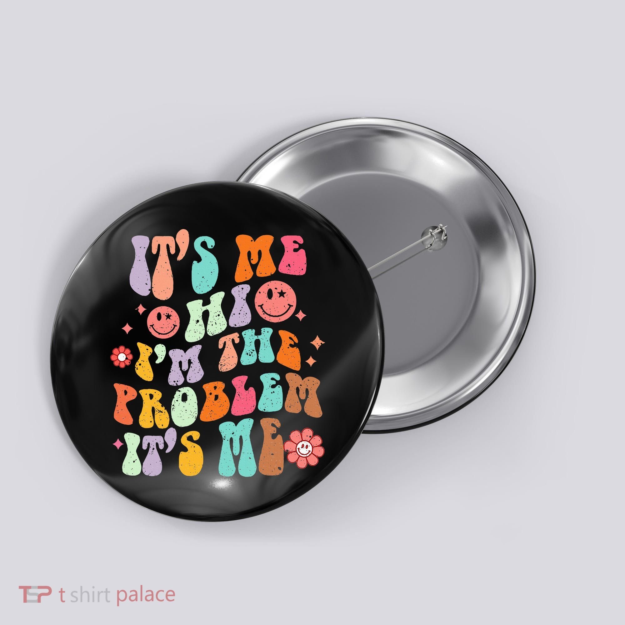 Funny Sarcasm Humor I'm A Problem Retro Groovy Button